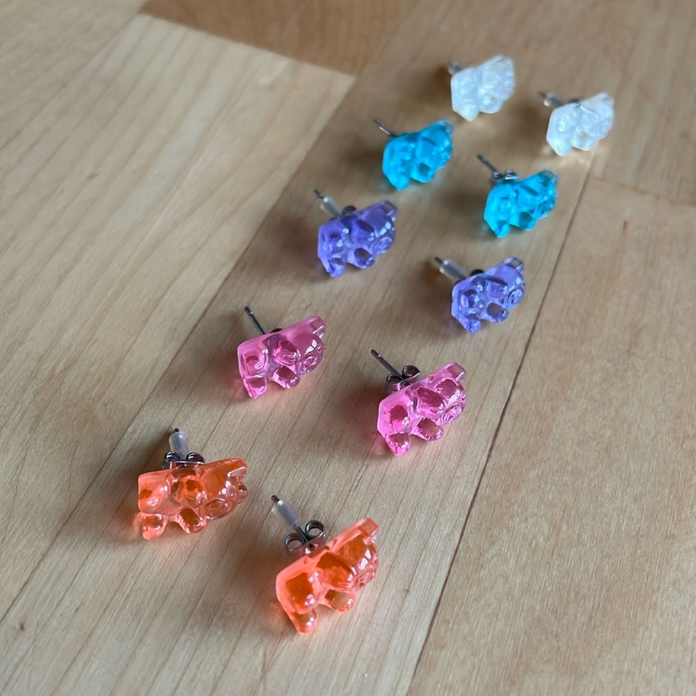 Gummy Bear Earrings - Set of 5 Pairs